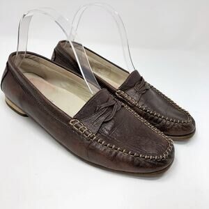 Sioux Vintage Brown Leather Moccasin Loafer -fits like US 8